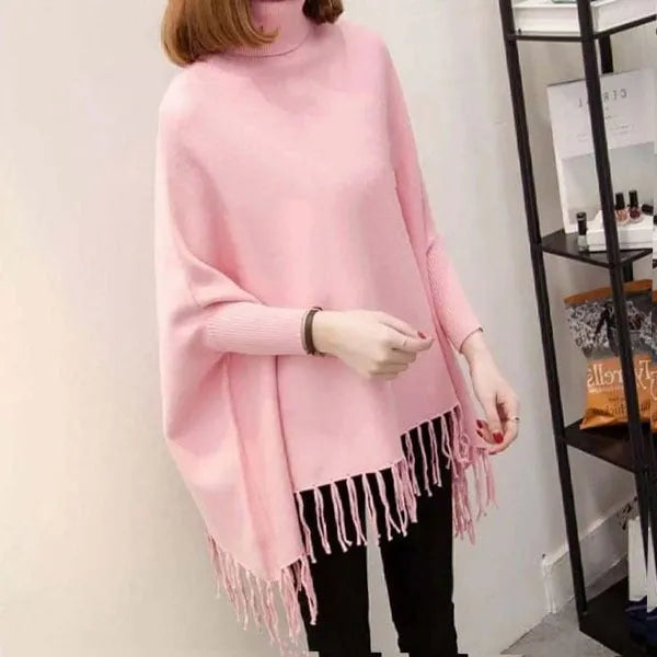 Winter Fleece Poncho for Women - Black